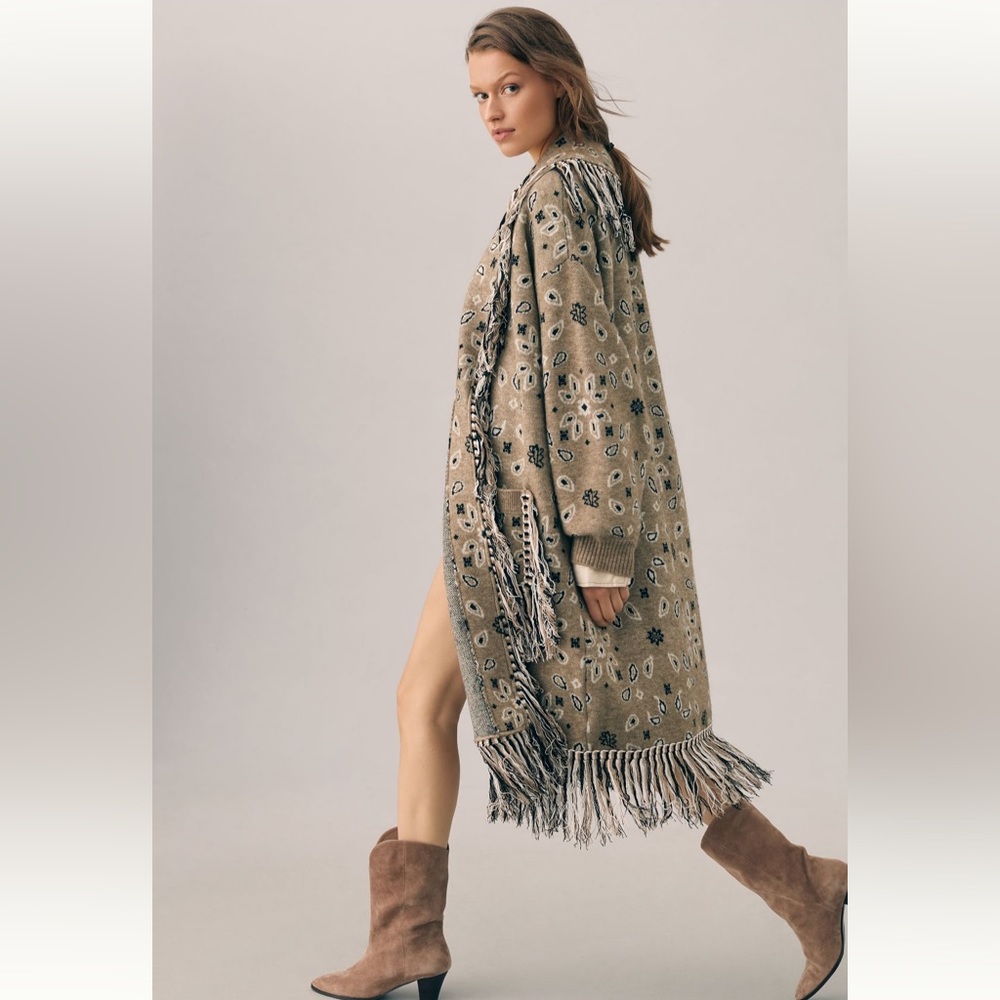 NWT Anthropologie Bandana Fringe Duster - one size fits all